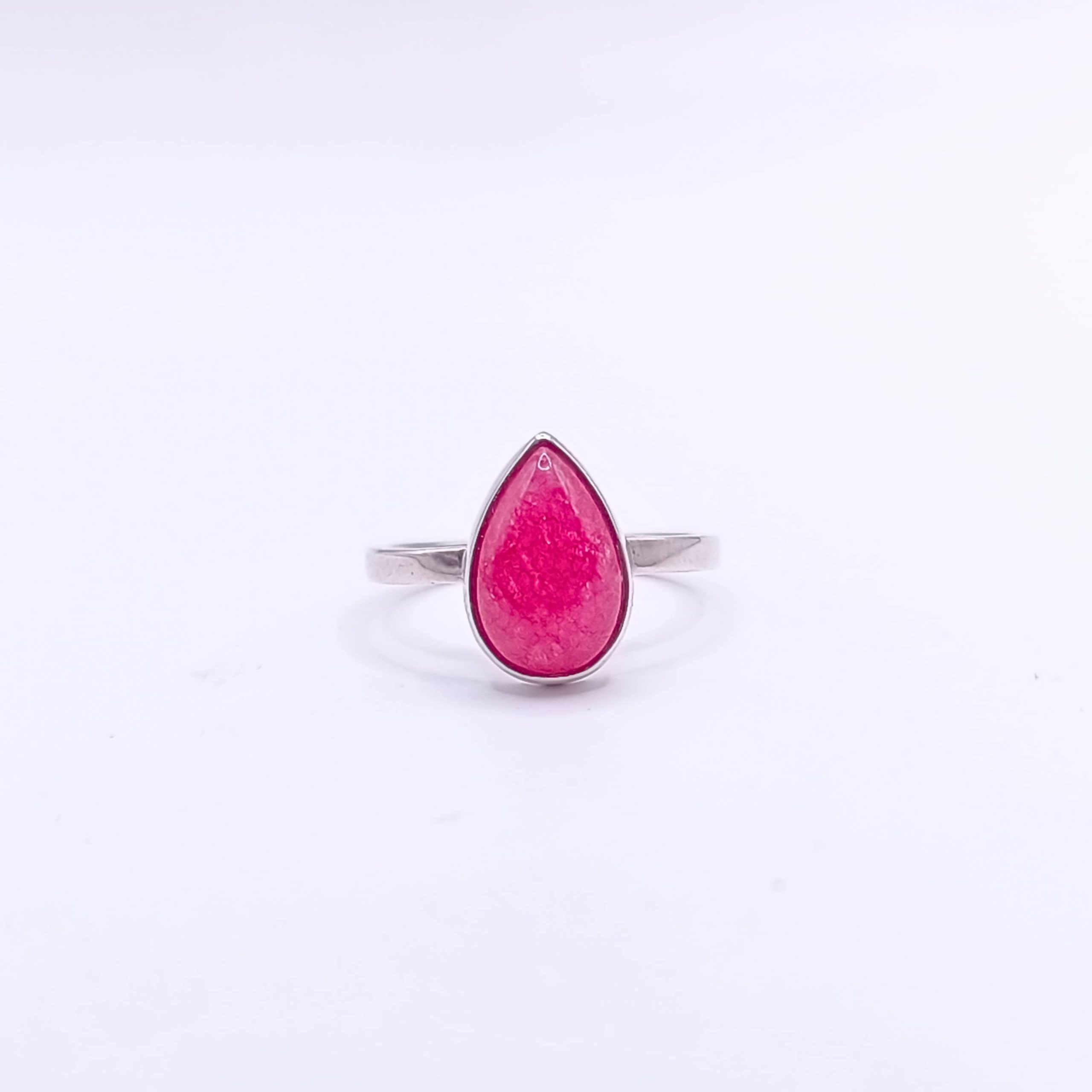 Teardrop Ruby Ring - Junior Silver